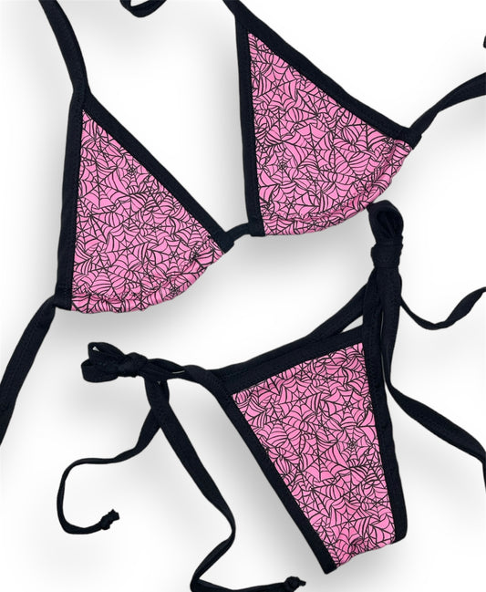 Pink Webs - Tie Thong Set