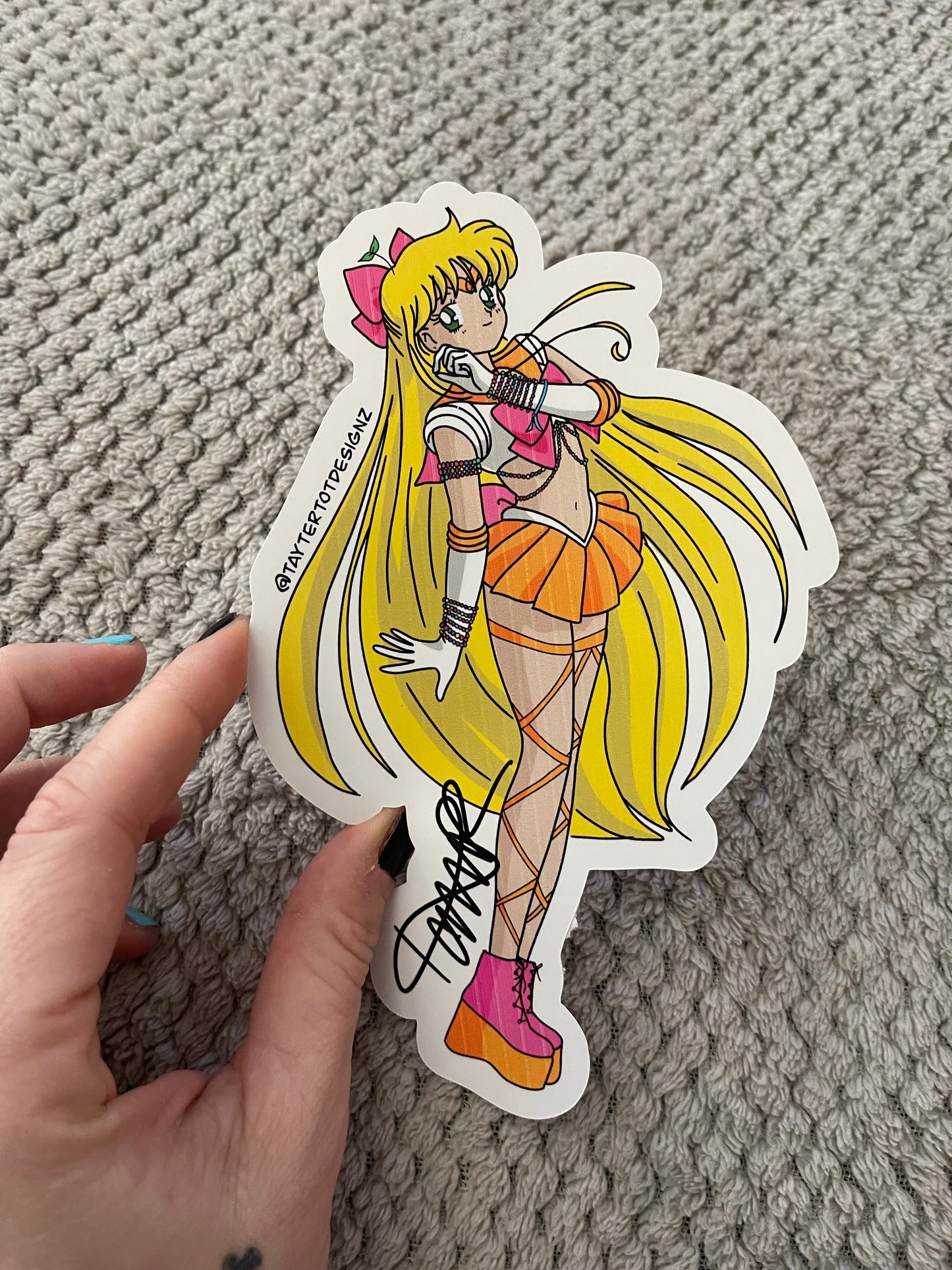 RaverMoon Sticker - Orange Kandi Girl