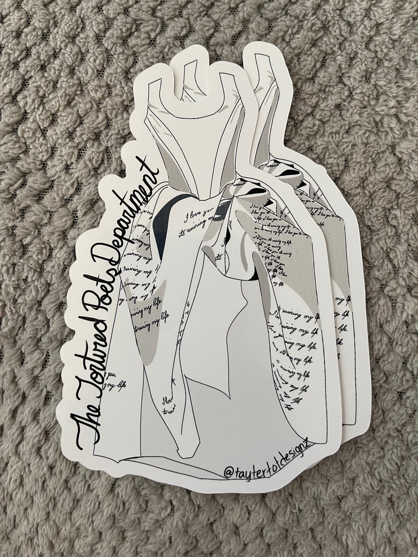 Tortured Poets Dress Sticker