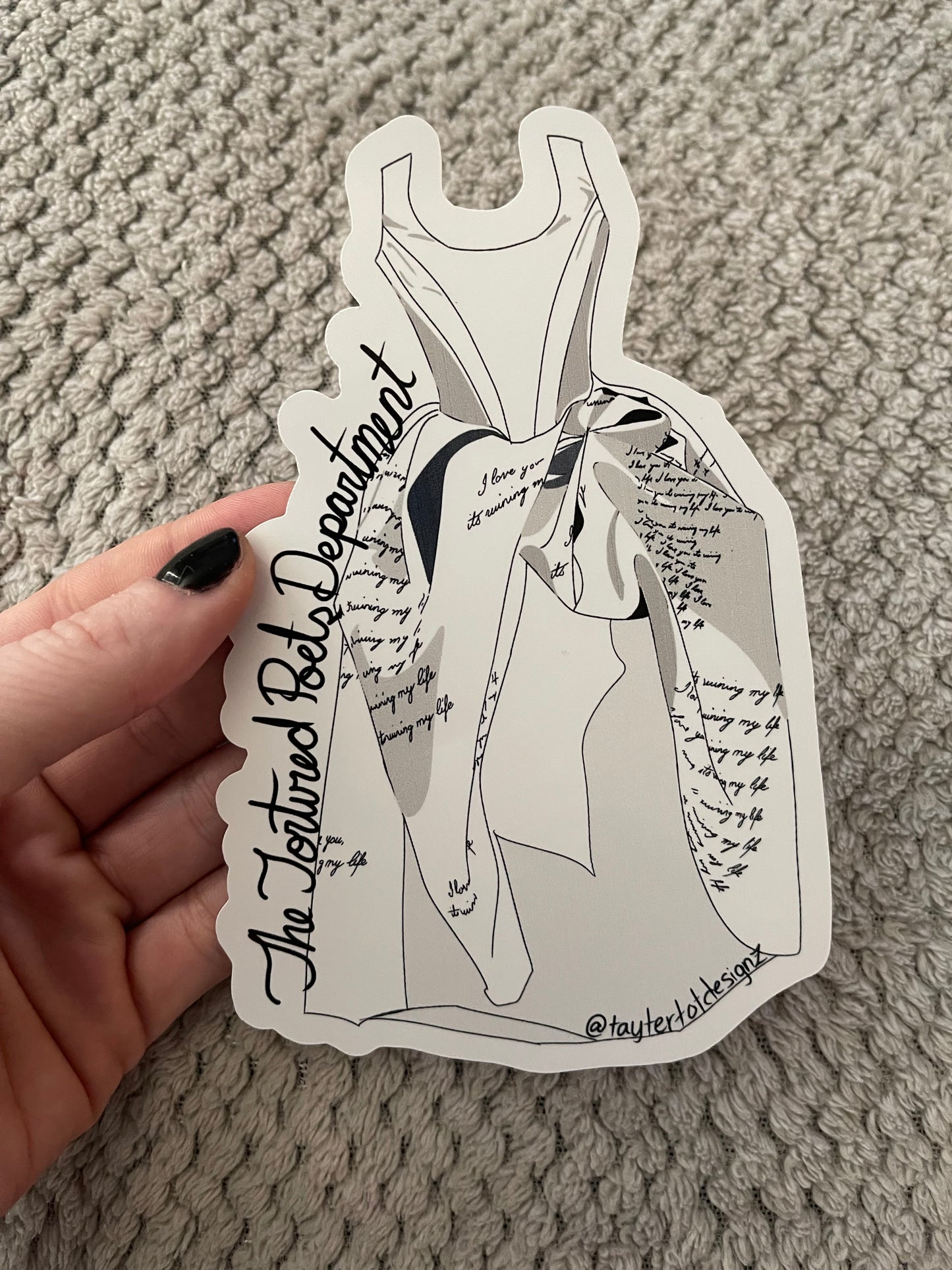 Tortured Poets Dress Sticker