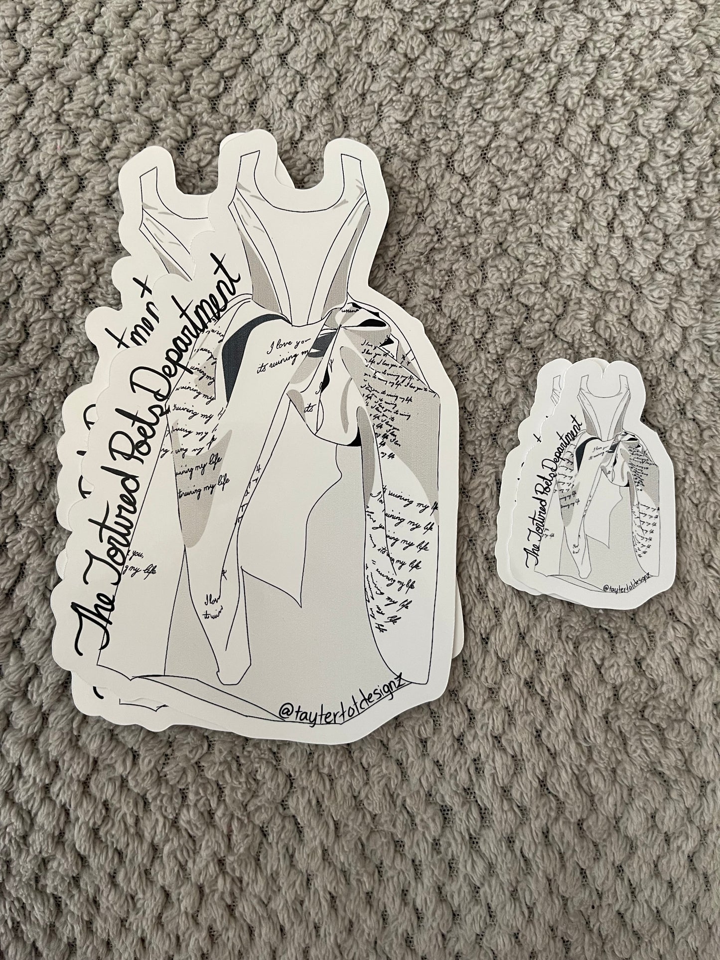 Tortured Poets Dress Sticker